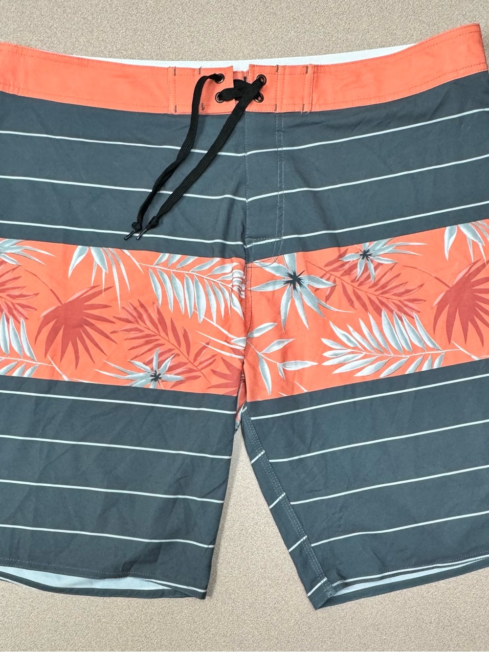 Molokai Surf Co Men's Tropical Stripe Swim Beach Board Shorts Trunks Sz 42
